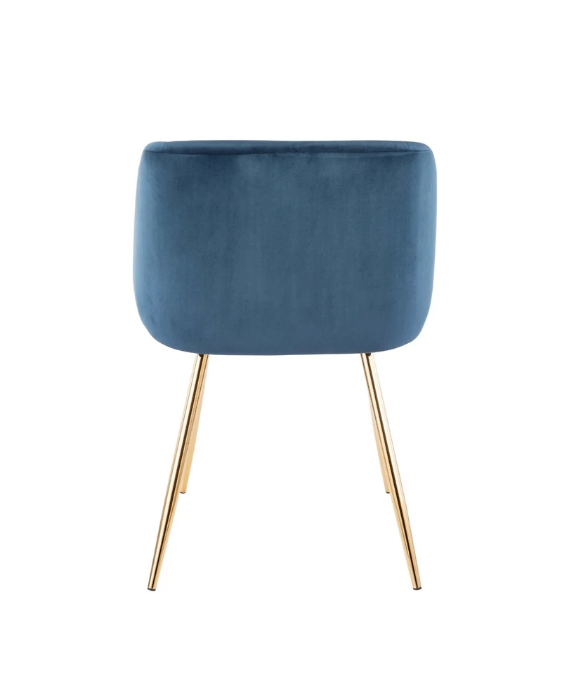 Lumisource Fran Chair Gold Metal and Velvet Set of 2