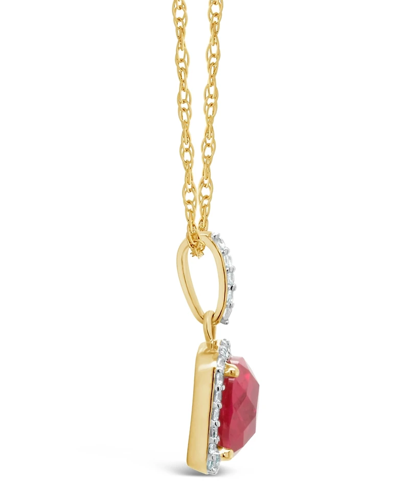 Lab Grown White Sapphire (1-3/4 ct. t.w.) and Lab Grown White Sapphire (1/6 ct. t.w.) Pendant Necklace in 10k Yellow Gold. Also Available in Lab Grown
