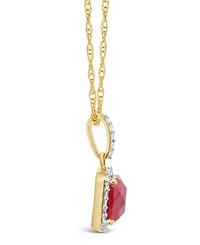Lab Grown White Sapphire (1-3/4 ct. t.w.) and Lab Grown White Sapphire (1/6 ct. t.w.) Pendant Necklace in 10k Yellow Gold. Also Available in Lab Grown