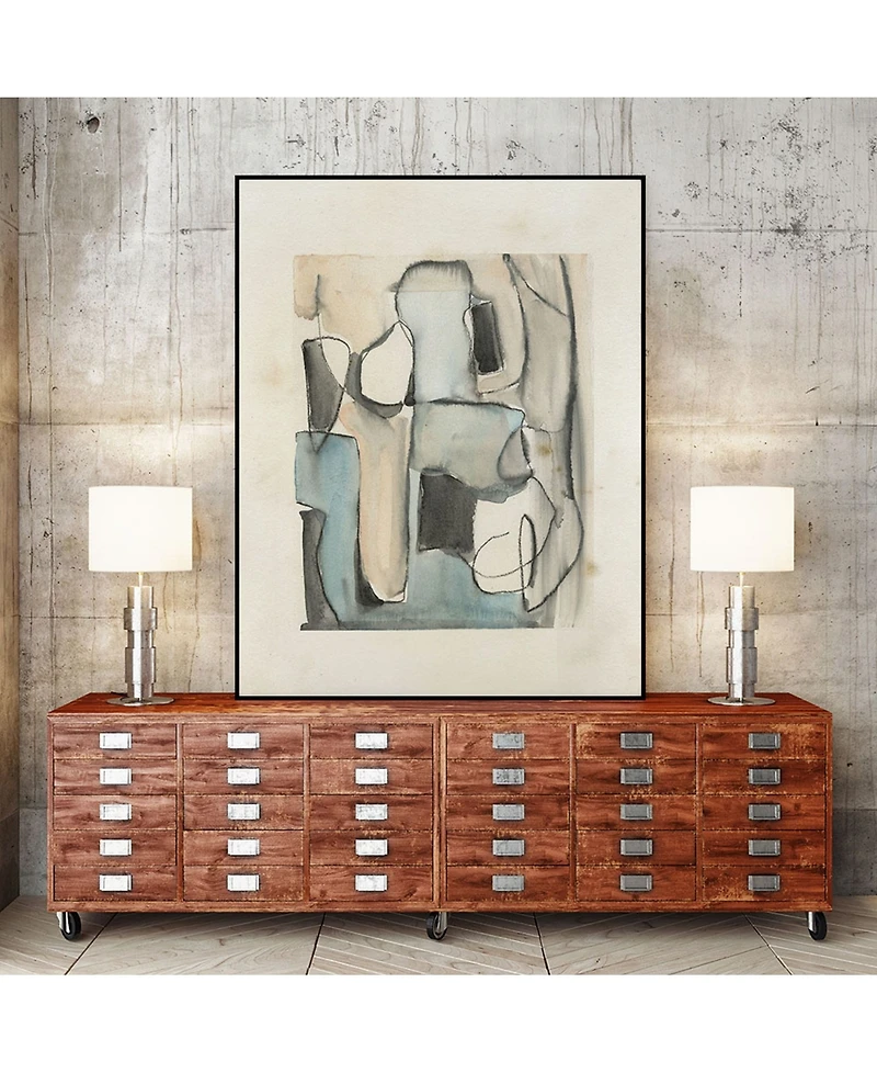 Giant Art 36" x 24" Subdued Abstract I Art Block Framed Canvas