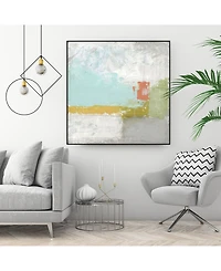 Giant Art 30" x 30" Coastal Quadrant Ii Art Block Framed Canvas