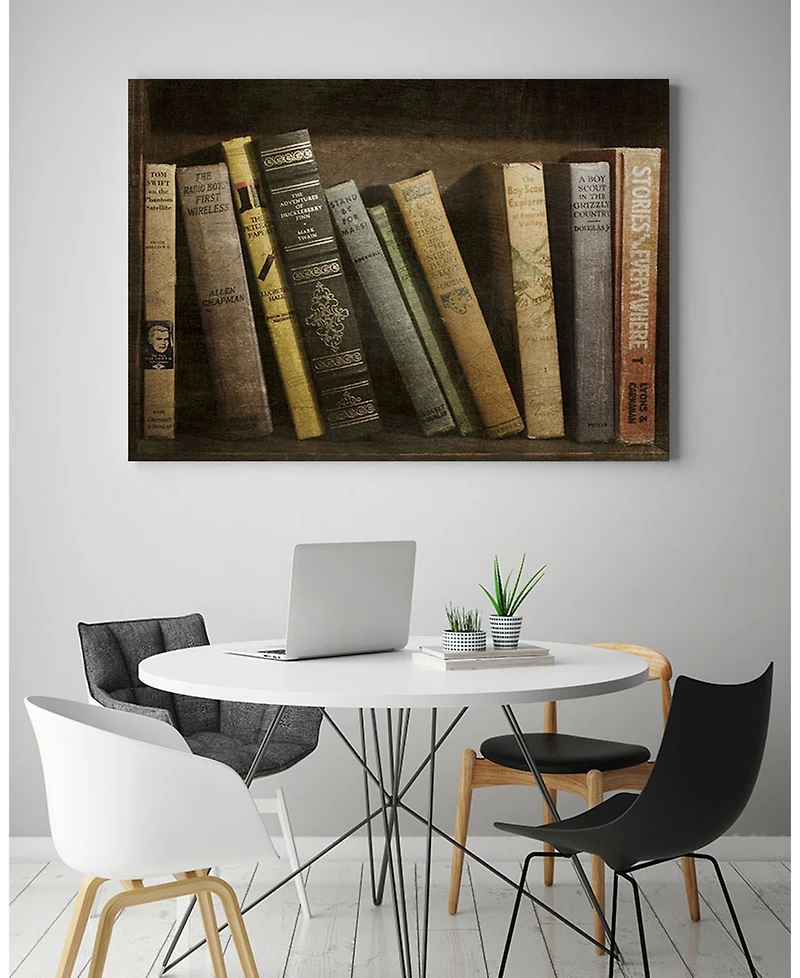 Giant Art 14" x 11" Vintage Like Book Collection Ii Museum Mounted Canvas Print