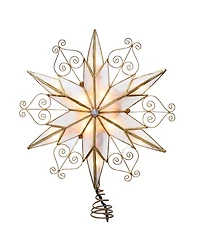 Kurt Adler 10-Light 6-Point Capiz Star Treetop with Scroll Design