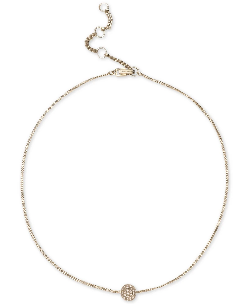 Givenchy Crystal Fireball Pendant Necklace 16" + 2" extender