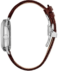 Limited Edition Bulova Women's Swiss Automatic Joseph Bulova Brown Leather Strap Watch 34.5mm