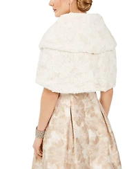 Eliza J Ivory Faux-Fur Shrug
