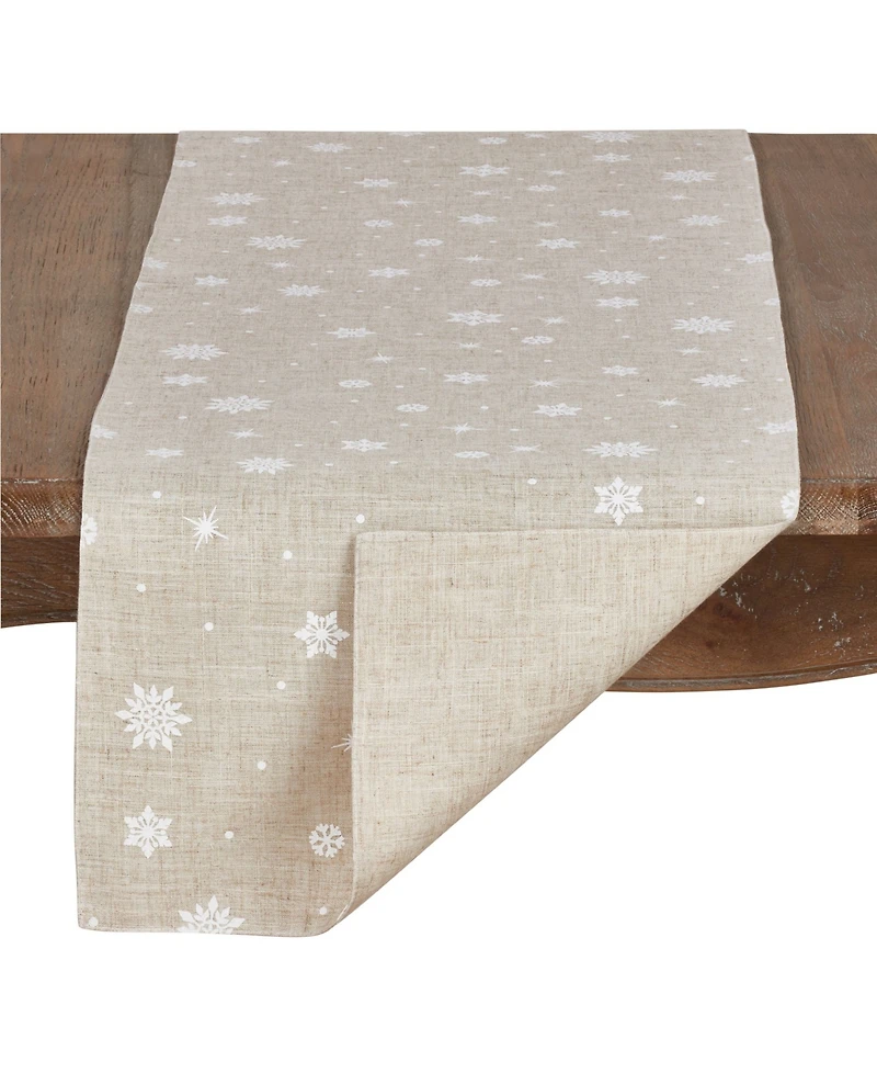Saro Lifestyle Poly Blend Christmas Runner with Snowflake Design