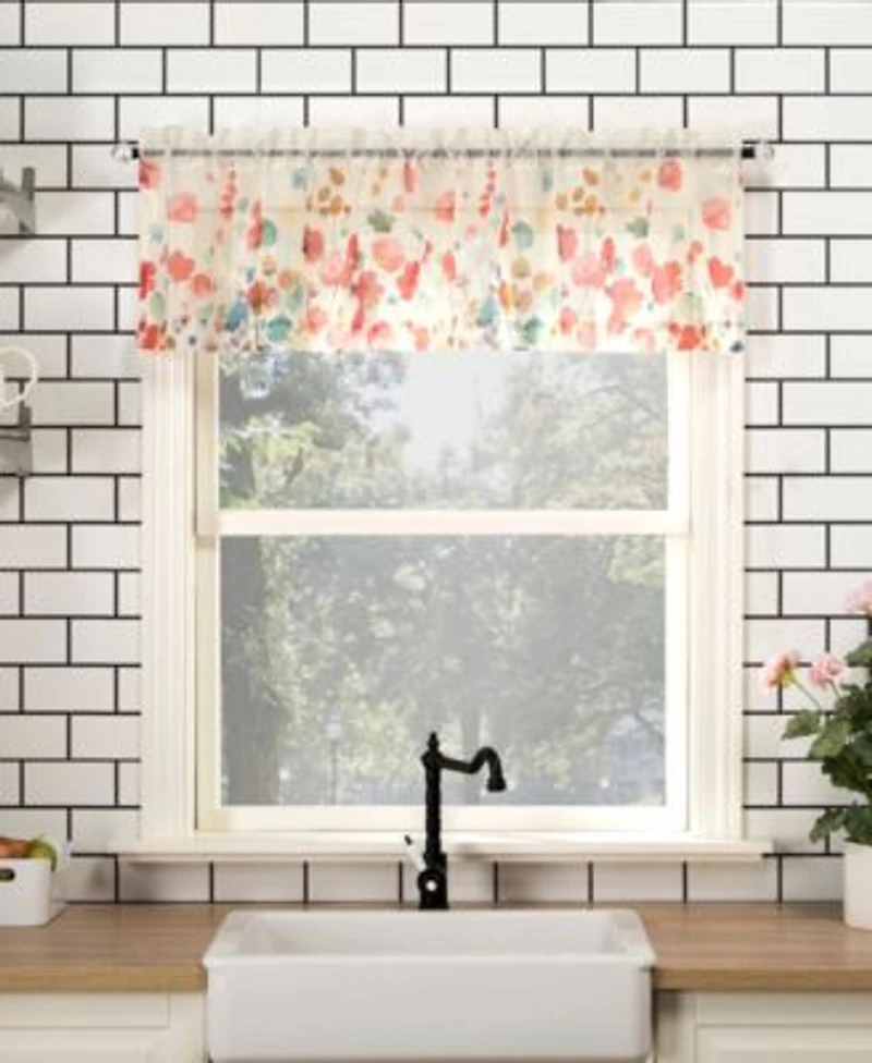 Rosalind Watercolor Floral Tier Valance Collection