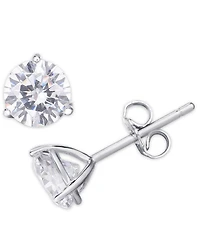 Cubic Zirconia Round Pendant Necklace and Earring set in Silver Plate