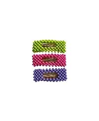 Soho Style Beaded Neon Hair Clip 3 Piece Set