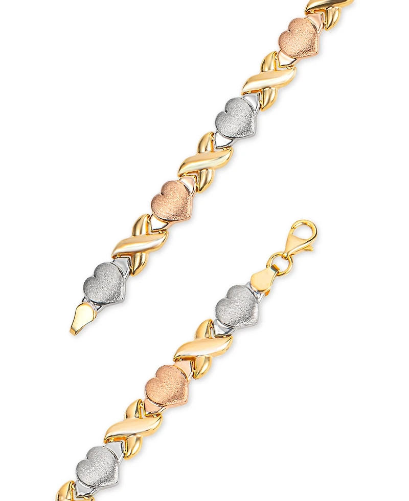 Giani Bernini Hearts & Kisses 17" Statement Necklace in 18k Tricolor Gold-Plated Sterling Silver, Created for Macy's (Also in Gold Over Silver and Ste