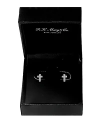 Effy Diamond (1/6 ct.t.w.) Cross Stud Earrings in Sterling Silver or 14k Gold-Plated Sterling Silver