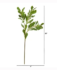 Nearly Natural 28in. Variegated Salal Artificial Spray Set of 4