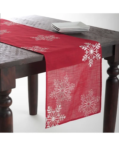 Saro Lifestyle Snowflake Design Table Topper/Runner