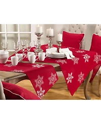Saro Lifestyle Snowflake Design Table Topper/Runner