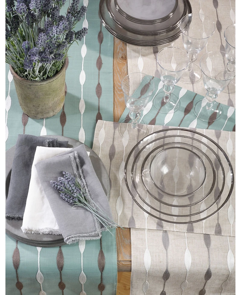 Saro Lifestyle Modern Embroidered Design Table Runner