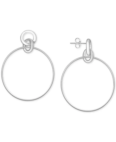 Essentials Circle Link Drop Earrings in Silver-Plate