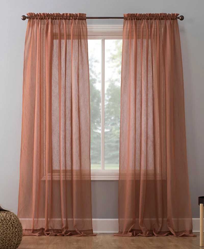 Crushed Sheer Voile Rod Pocket Curtain Panel