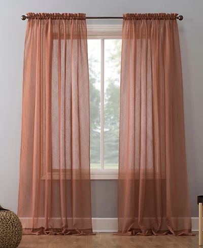 Crushed Sheer Voile Rod Pocket Curtain Panel