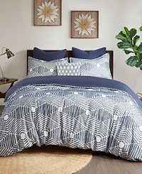 Ink+Ivy Ellipse Jacquard Cotton 3-Pc. Duvet Cover Set