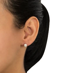 Multicolor Crystal Pave Ball Cluster Stud Earrings in Sterling Silver (Also Available in Silver)