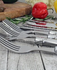 French Home Laguiole Stainless Steel Steak Knife and Fork Set, 8 Piece.