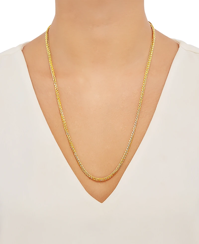 Wheat Link 24" Chain Necklace (2-1/2mm) 18k Gold-Plated Sterling Silver or