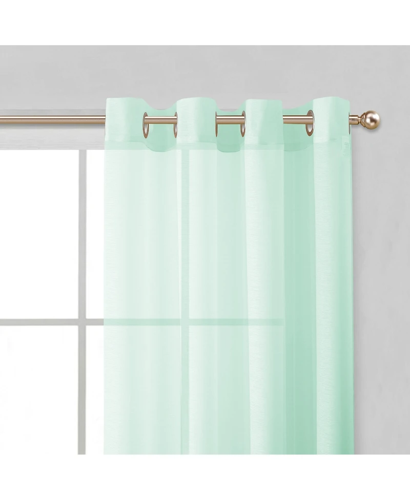 Dainty Home Malibu Linen Look Sheer Grommet Window Panel, 110" x 84"