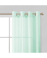 Dainty Home Malibu Linen Look Sheer Grommet Window Panel, 110" x 84"