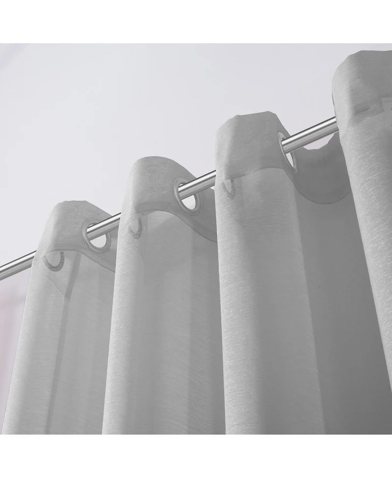 Dainty Home Malibu Linen Look Sheer Grommet Window Panel, 110" x 84"