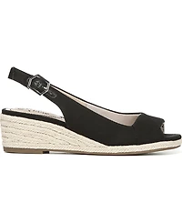 LifeStride Women's Socialite Peep Toe Slingback Espadrille Wedge Sandals