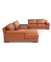 Closeout! Darrium 5-Pc. Leather Chaise Sectional with Corner Table & Console, Created for Macy's