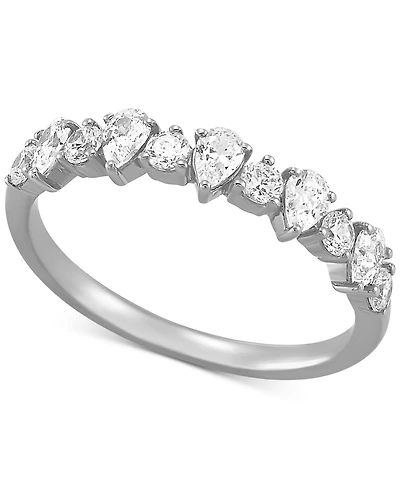 Diamond Pear-Cut Band (3/4 ct. t.w.) in 14k White Gold