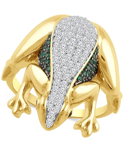 Diamond Frog Statement Ring (1/2 ct. t.w.) Gold over Sterling Silver