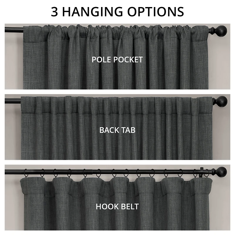 Half Price Drapes Extra Wide Textured Faux Linen Room Darkening Curtain