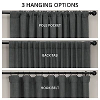 Half Price Drapes Extra Wide Textured Faux Linen Room Darkening Curtain