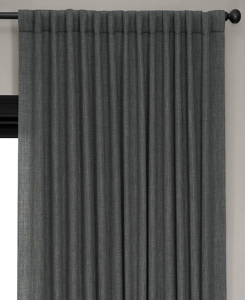 Half Price Drapes Extra Wide Textured Faux Linen Room Darkening Curtain