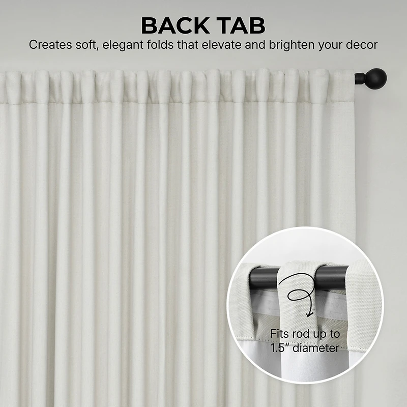 Half Price Drapes Extra Wide Textured Faux Linen Room Darkening Curtain