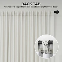 Half Price Drapes Extra Wide Textured Faux Linen Room Darkening Curtain