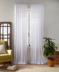 Elrene Home Fashions Calypso Macrame Tassel Semi Sheer Window Curtain