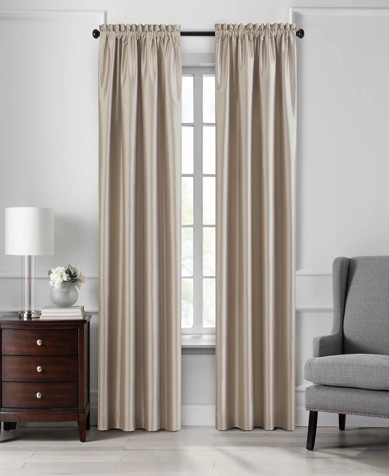 Elrene Home Fashions Colette Faux Silk Blackout Window Curtain