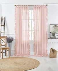 Elrene Home Fashions Bella Tab Top Ruffle Sheer Window Curtain