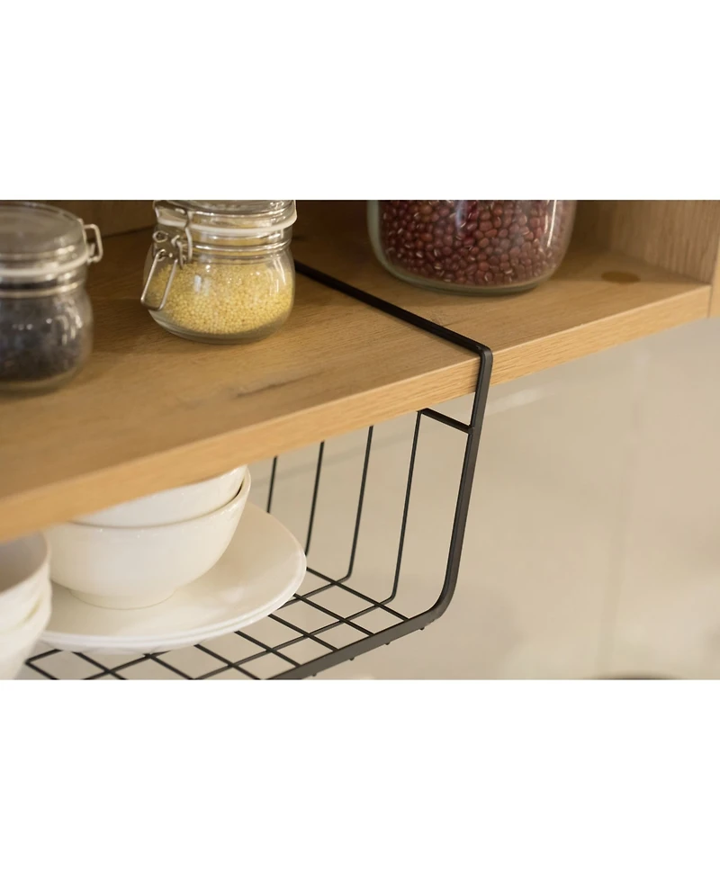 Basicwise Hanging Under Shelf Metal Storage Basket