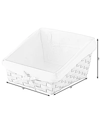 Wickerwise Wooden Angled Display Basket with Fabric Liner for Storage and Display