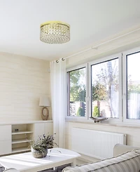 Elegant Designs Elipse Crystal 2 Light Round Ceiling Flush Mount