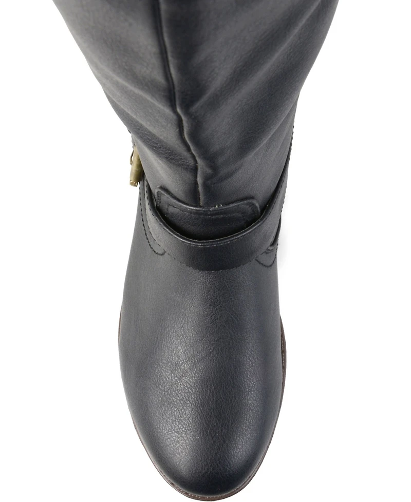 Journee Collection Women's Spokane Extra Wide Calf Knee High Riding Boots