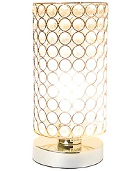 Elegant Designs Elipse Crystal Bedside Nightstand Cylindrical Uplight Table Lamp