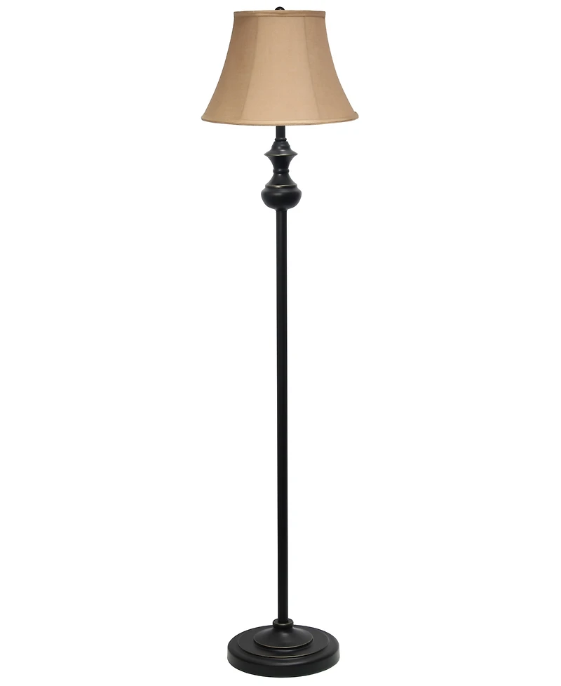 Elegant Designs Traditionally Crafted 3 Pack Lamp Set 2 Table Lamps, 1 Floor Lamp Shades