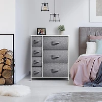 Sorbus Dresser with 7 Drawers - Storage Chest Organizer with Steel Frame, Wood Top, Handles