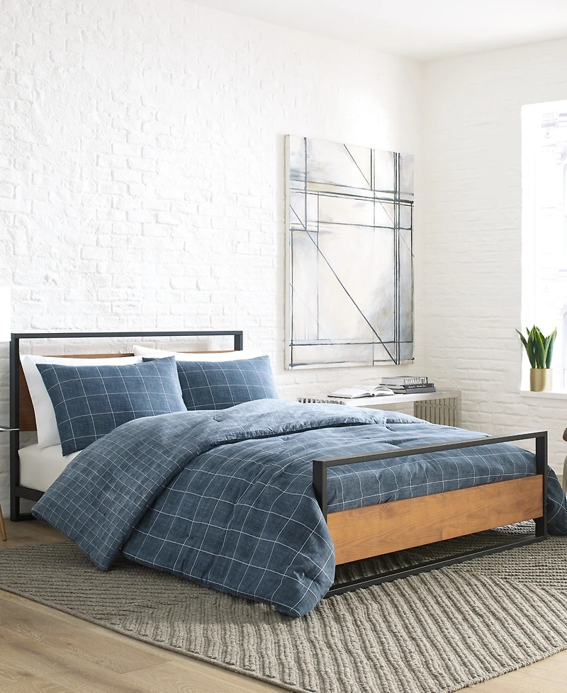 Kenneth Cole New York Holden Grid Duvet Cover Set